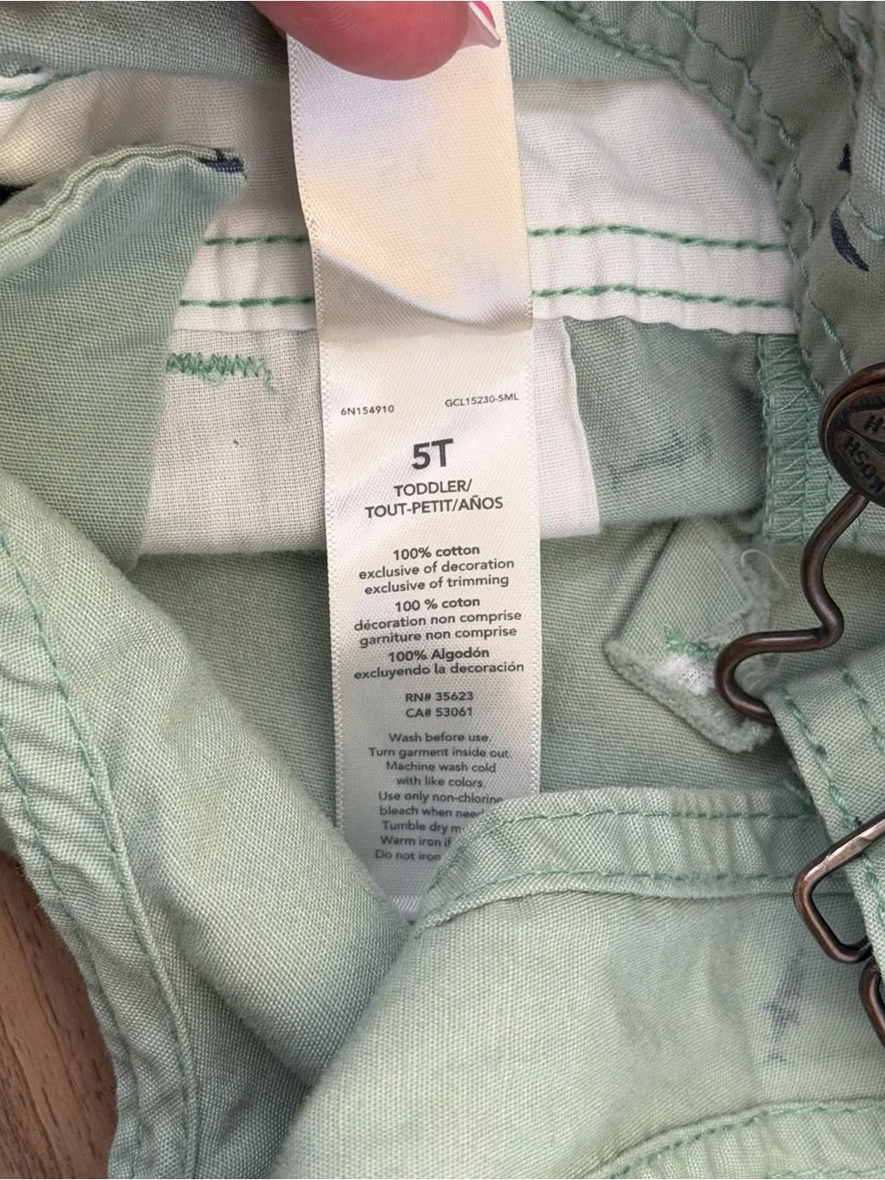 OshKosh B'gosh Toddler Mint Green Shark Shortalls Size 5T